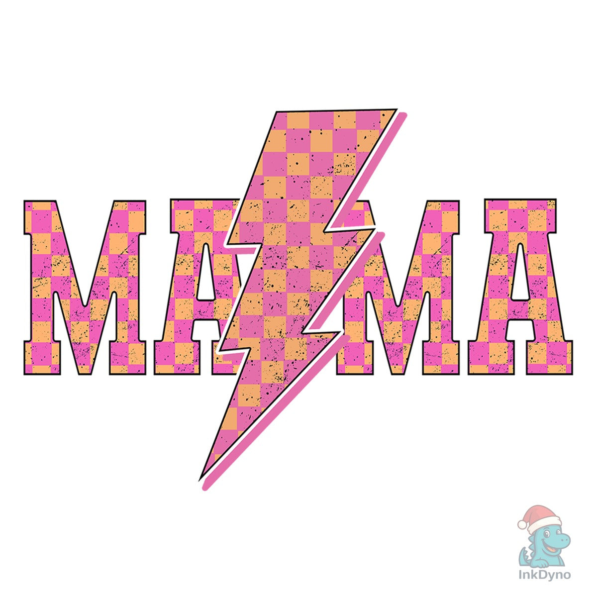 Pink Checkered Mama Mom Life