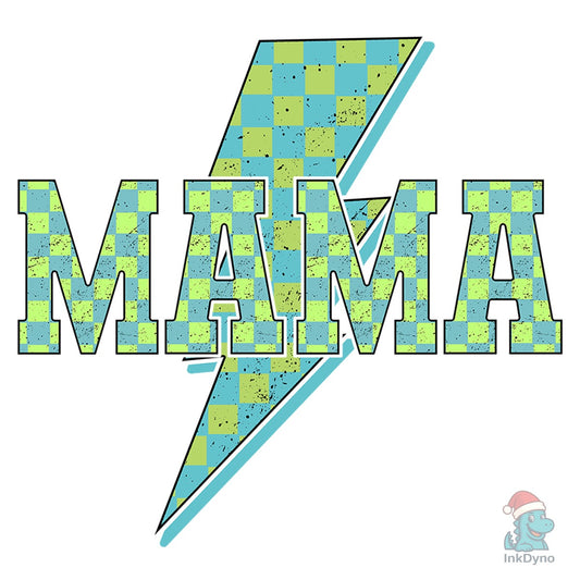 Checkered Mama Green Mom Life - DTF Transfer