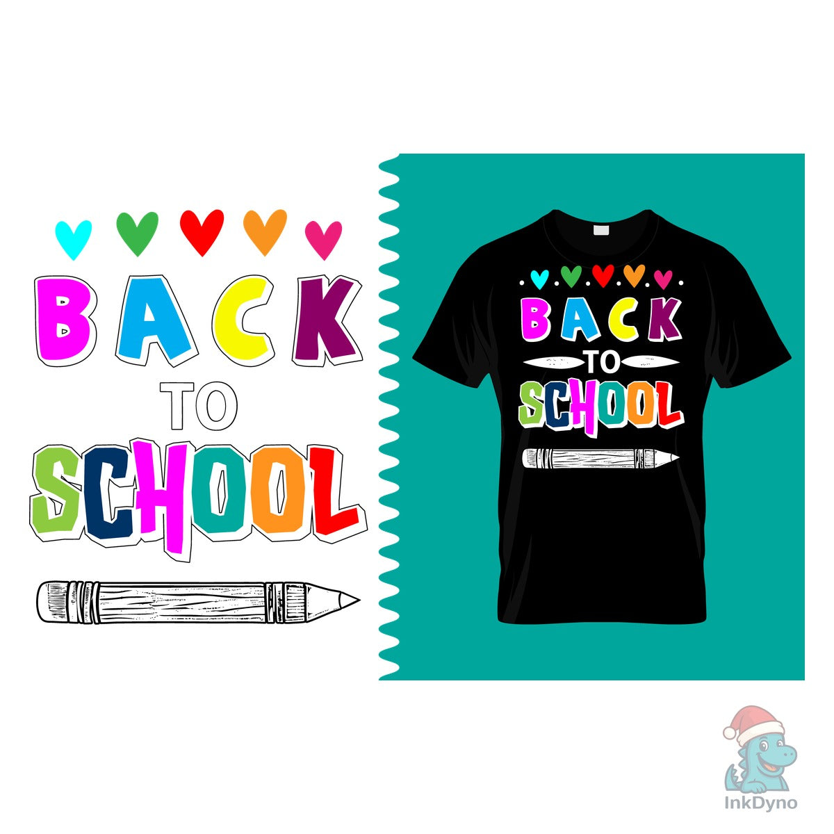 Colorful Back to School Text with Pencil