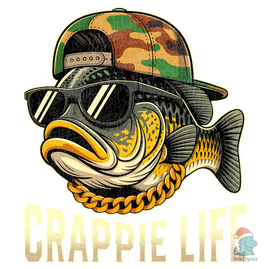 Crappie Fishing Crappy Dad Life - DTF Transfer