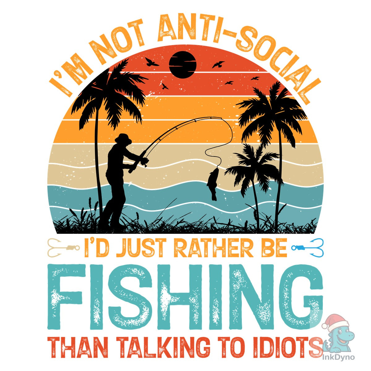 Fishing Sunset T-Shirt Design