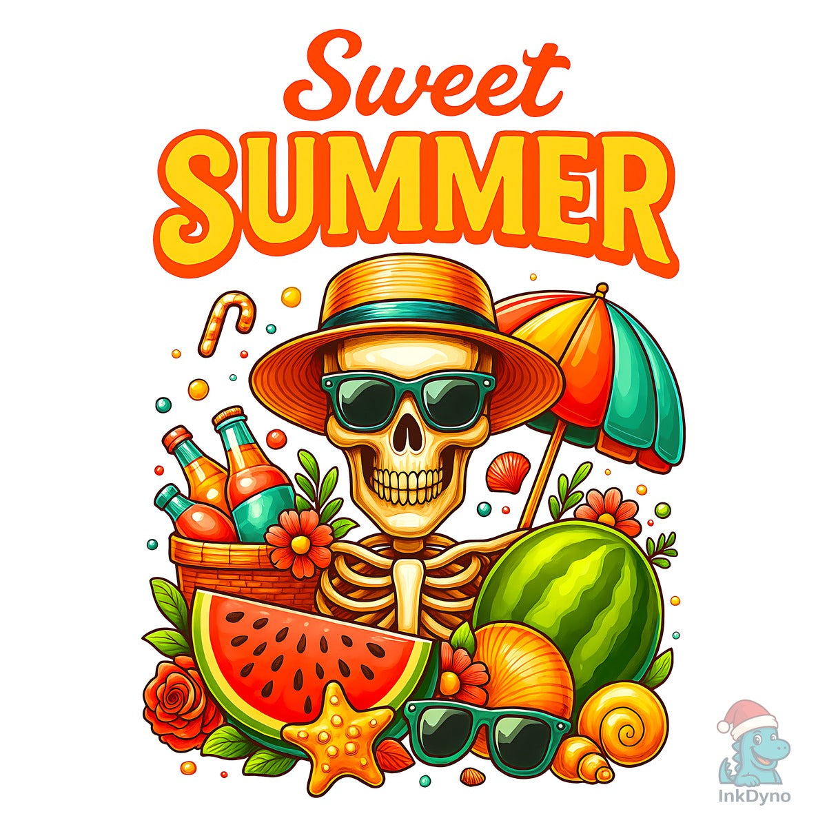 Sweet Summer Beach Picnic T-Shirt Design