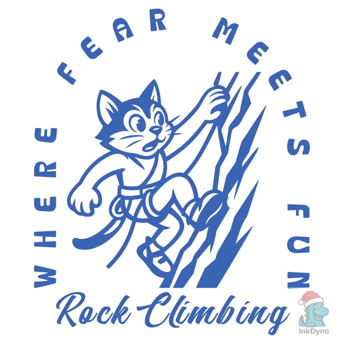 Cute Rock Climbing Cat T-shirt Design