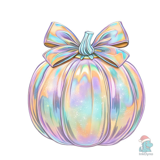 Iridescent Fall Pumpkin Coquette - DTF Transfer