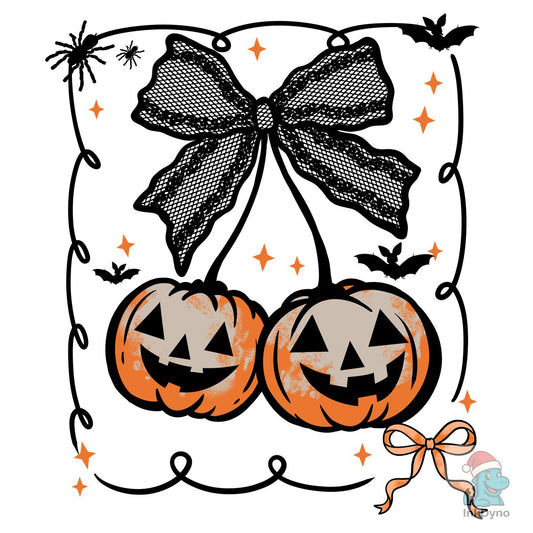 Coquette Lace Pumpkin Duo - DTF Transfer