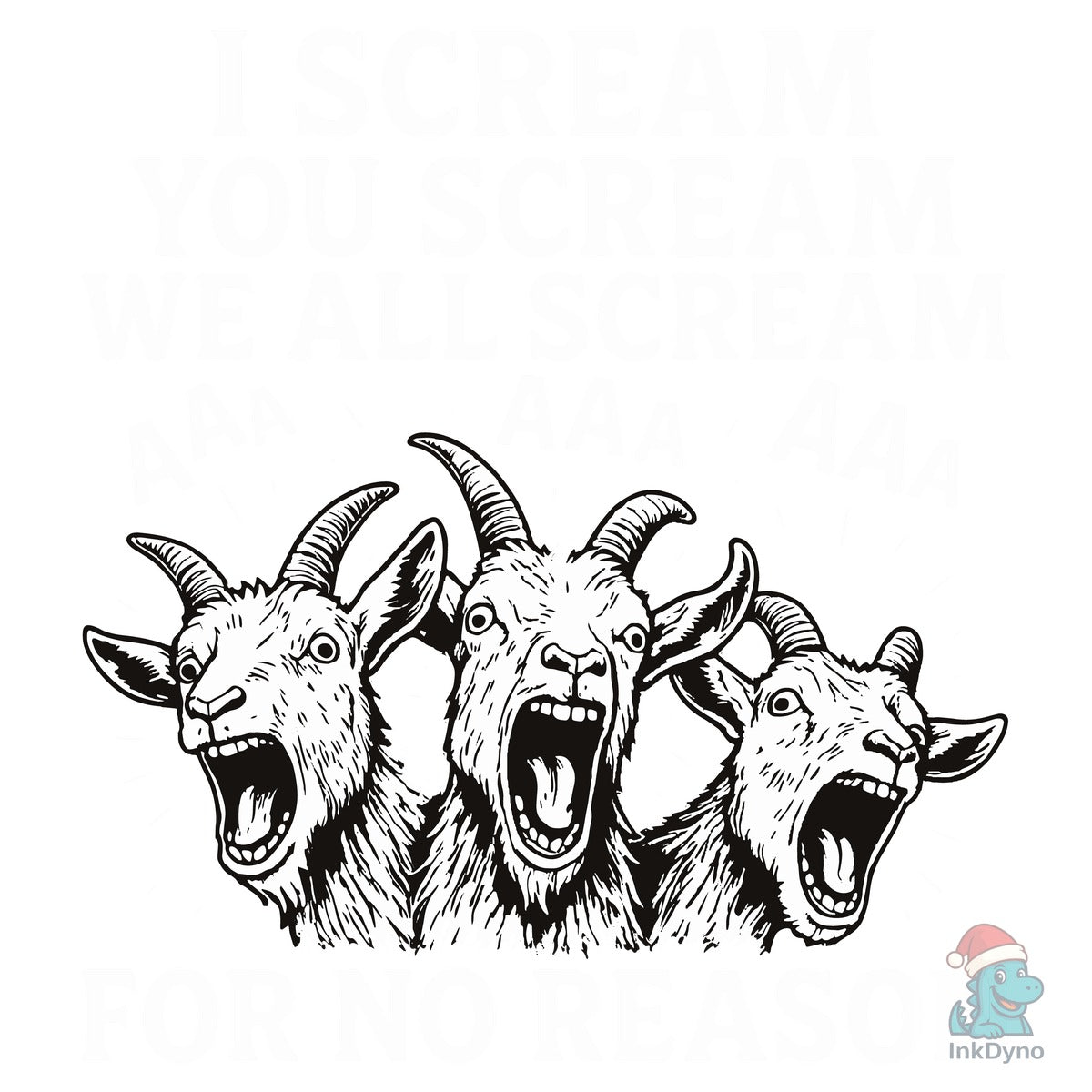 Funny Goat Screaming Shirt Design