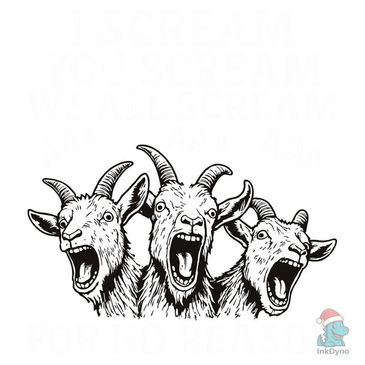 Funny Goat Screaming Shirt Design - DTF Transfer
