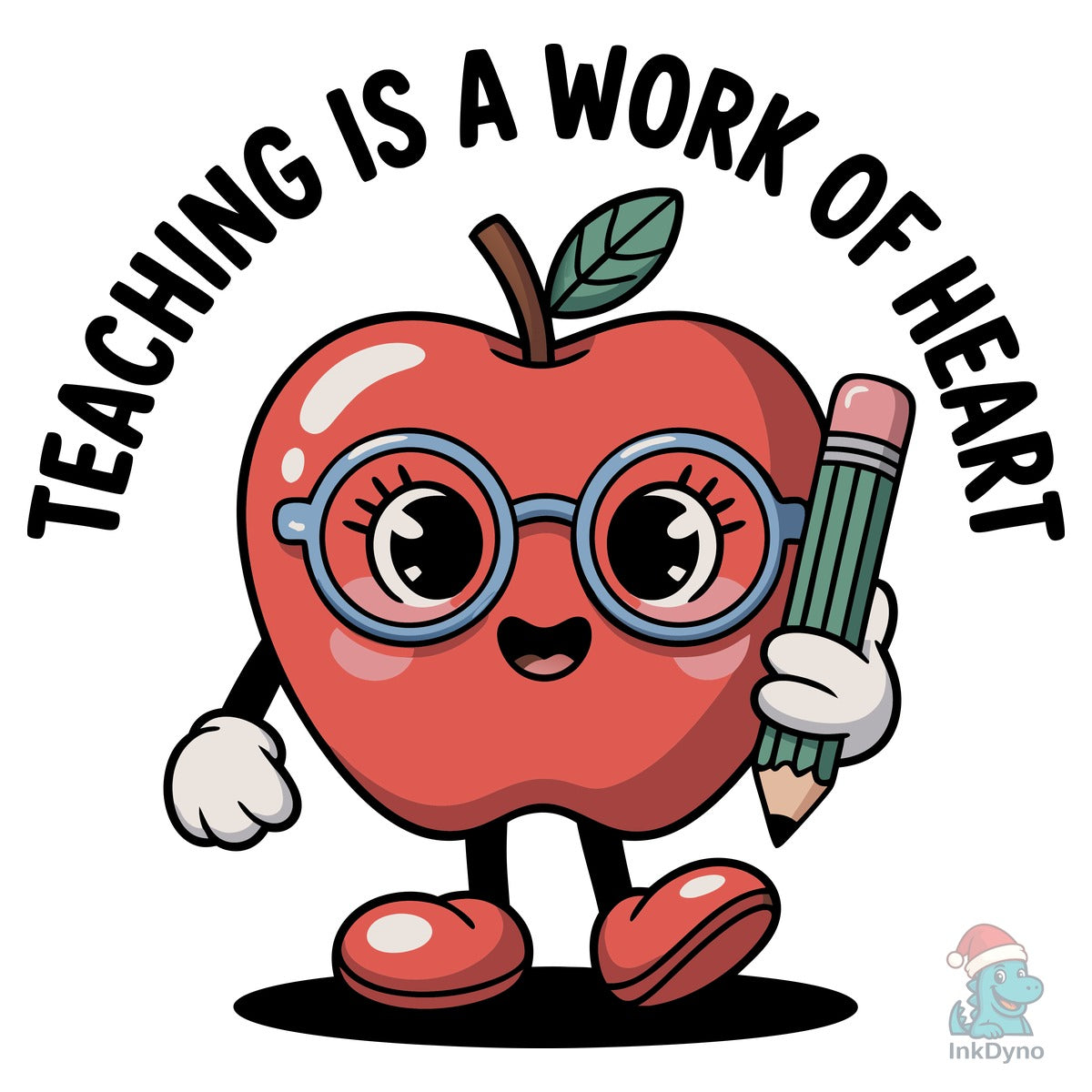 Cute Apple Cartoon in School Design