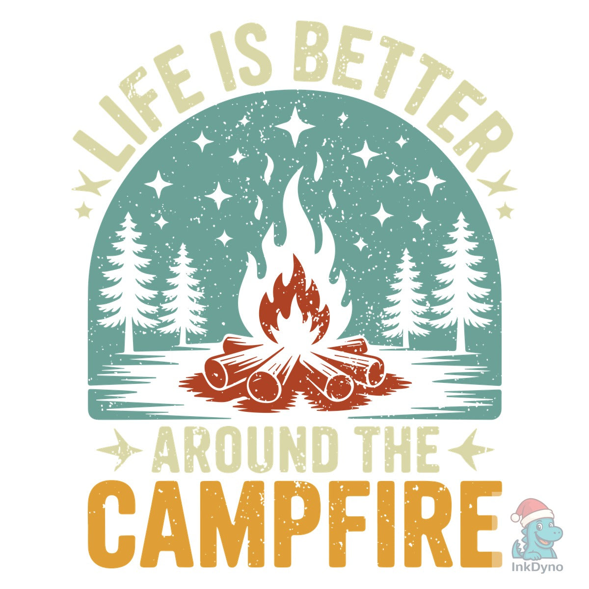 Hike Camper Tent Campfire Vector Design