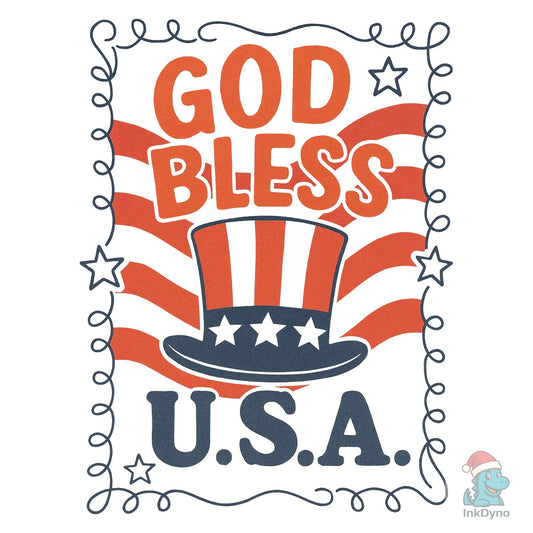God Bless the USA Patriotic Coquett - DTF Transfer