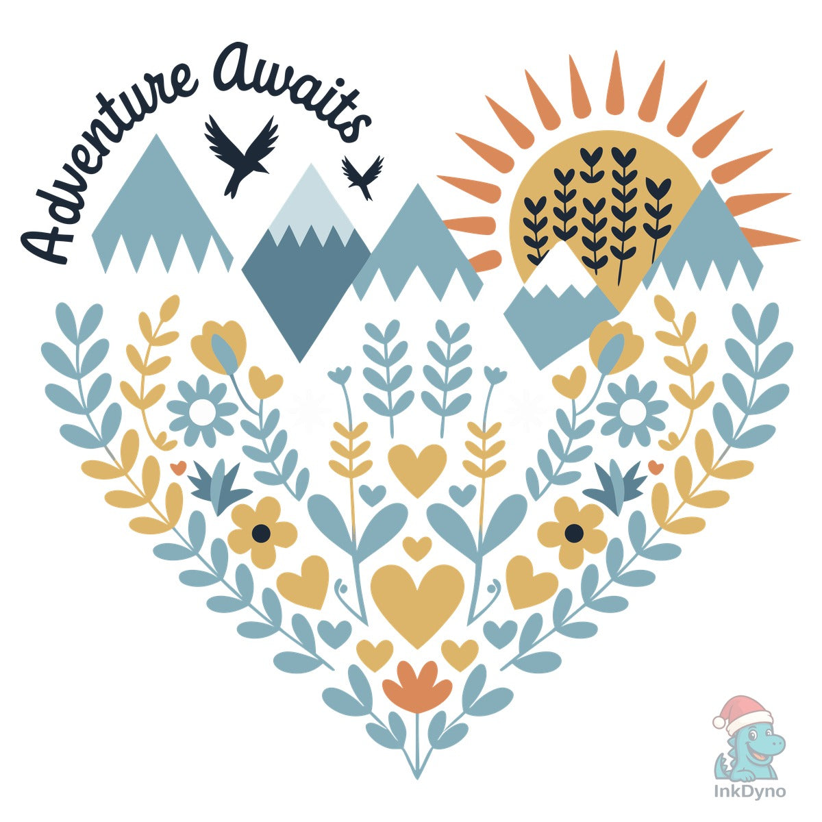 Adventure Awaits Heart Shaped Design