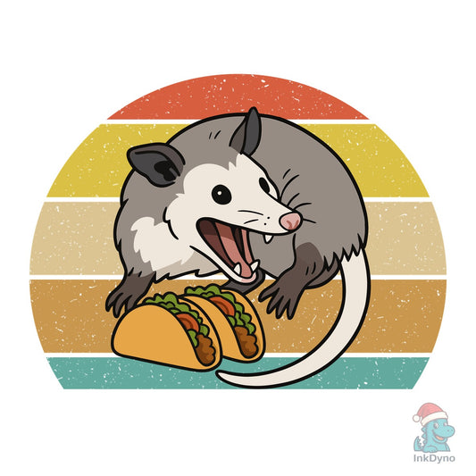 Funny Opossum Taco Retro Vintage T-Shirt - DTF Transfer