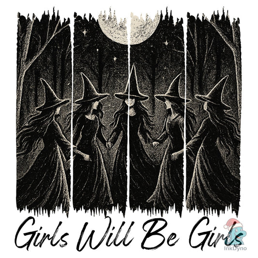 Moonlit Witches Halloween Shirt Decal - DTF Transfer