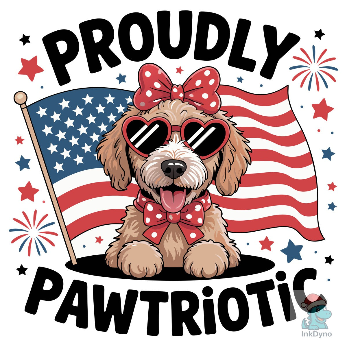 Patriotic Dog with American Flag