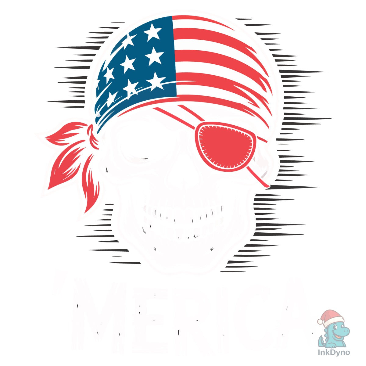 Merica USA Skull 4th of July
