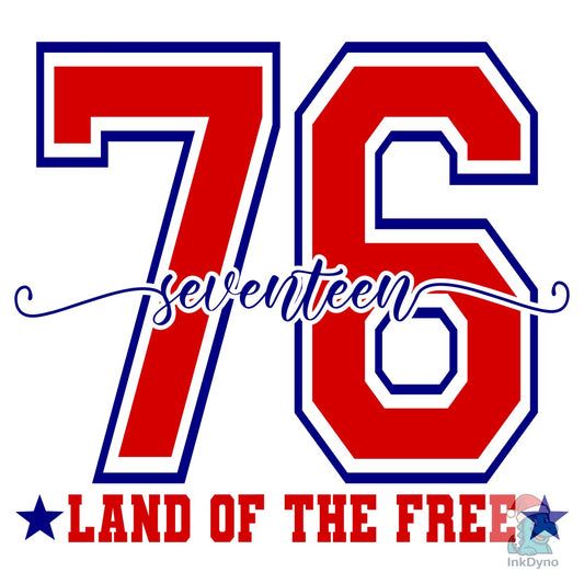 America 1776 Land of the Free 4th O July - DTF Transfer