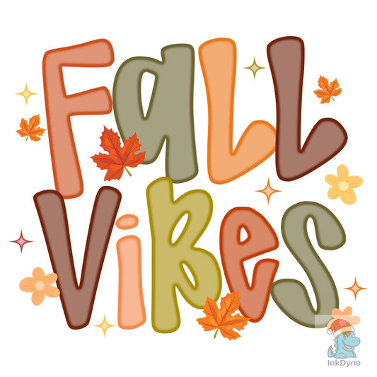 Floral Fall Vibes Preppy Fall - DTF Transfer