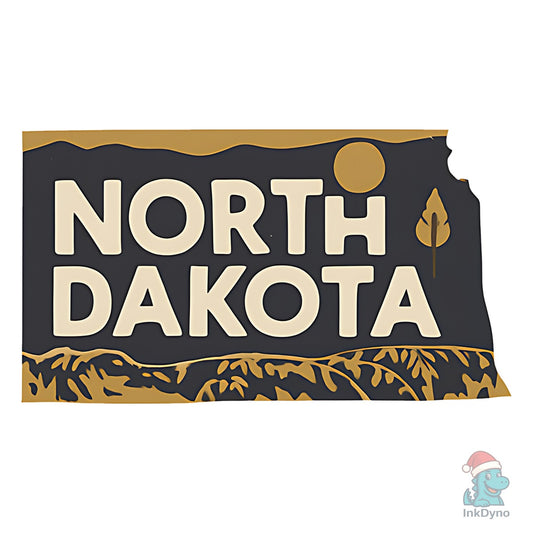 North Dakota State Map - DTF Transfer