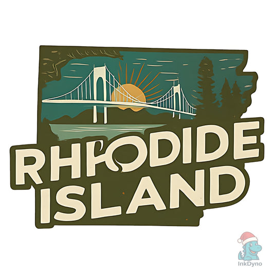 Rhode Island State Map - DTF Transfer