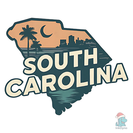 South Carolina State Map - DTF Transfer