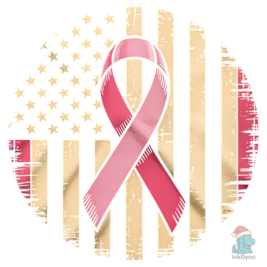Breast Cancer Awareness USA Flag Shirt - DTF Transfer