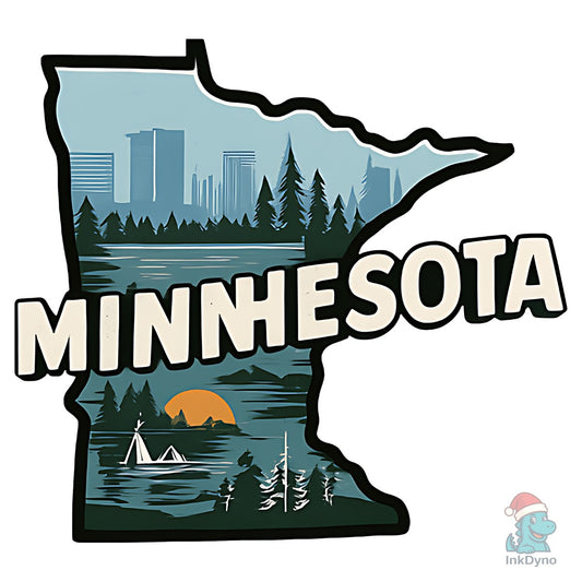 Minnesota State Map - DTF Transfer