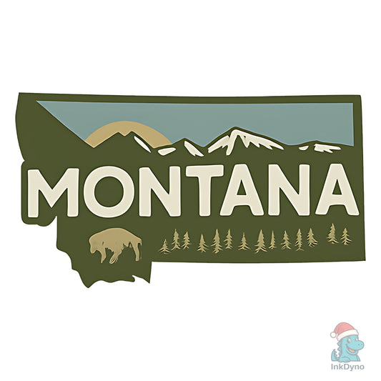 Montana State Map - DTF Transfer