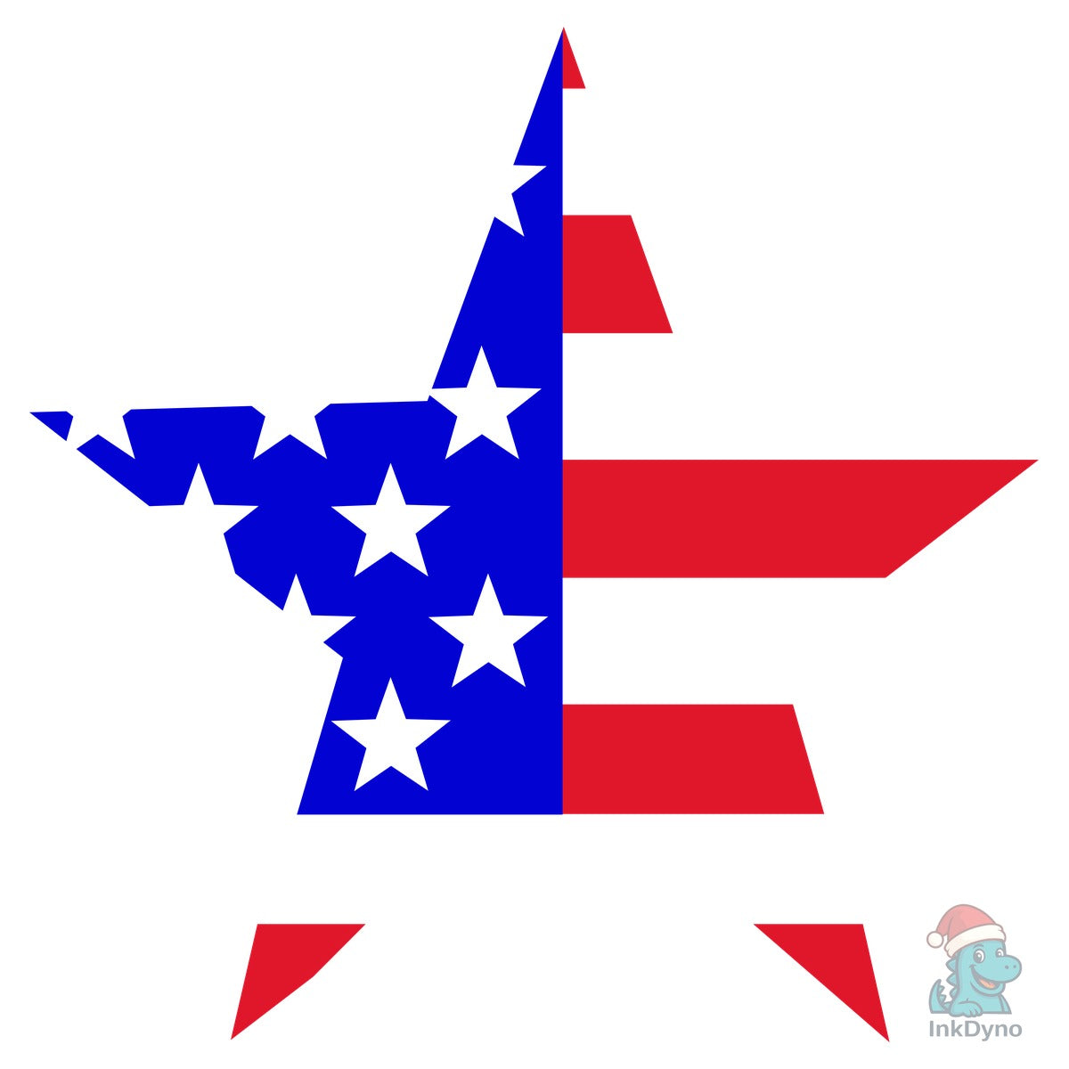 Patriotic Star Emblem with American Flag