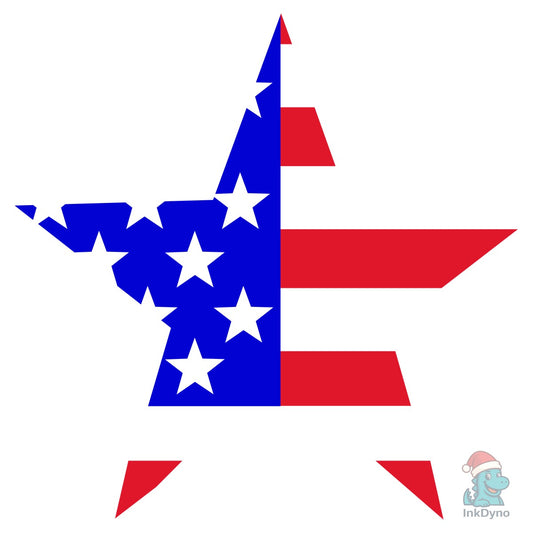 Patriotic Star Emblem with American Flag - DTF Transfer