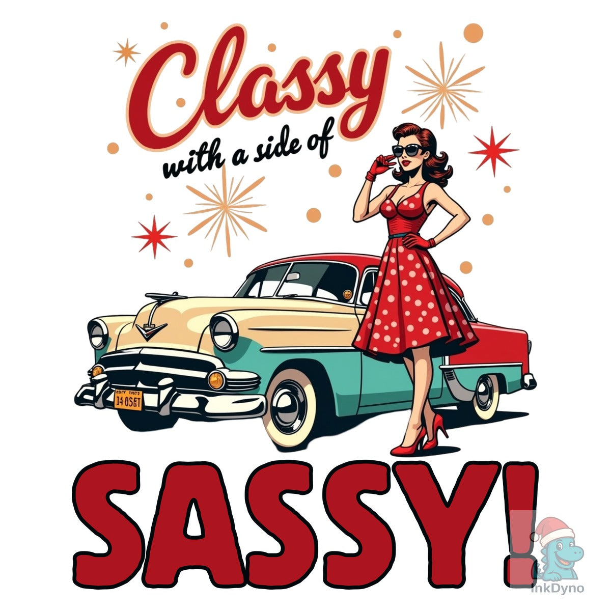 Retro Girl Classic Car Sassy Quote