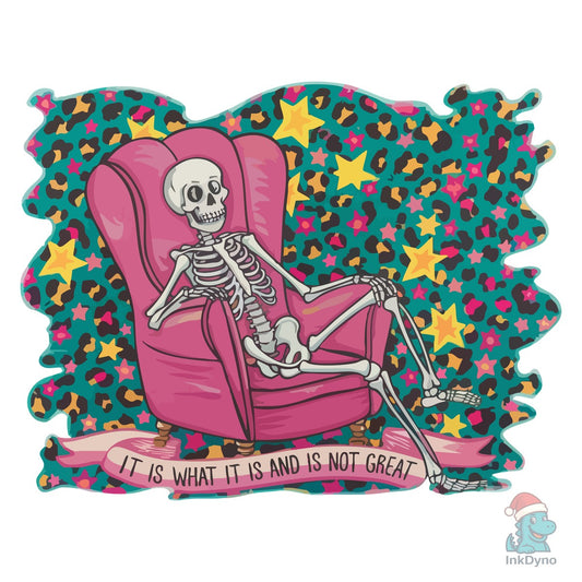 Retro Skeleton - Leopard Sarcastic - DTF Transfer