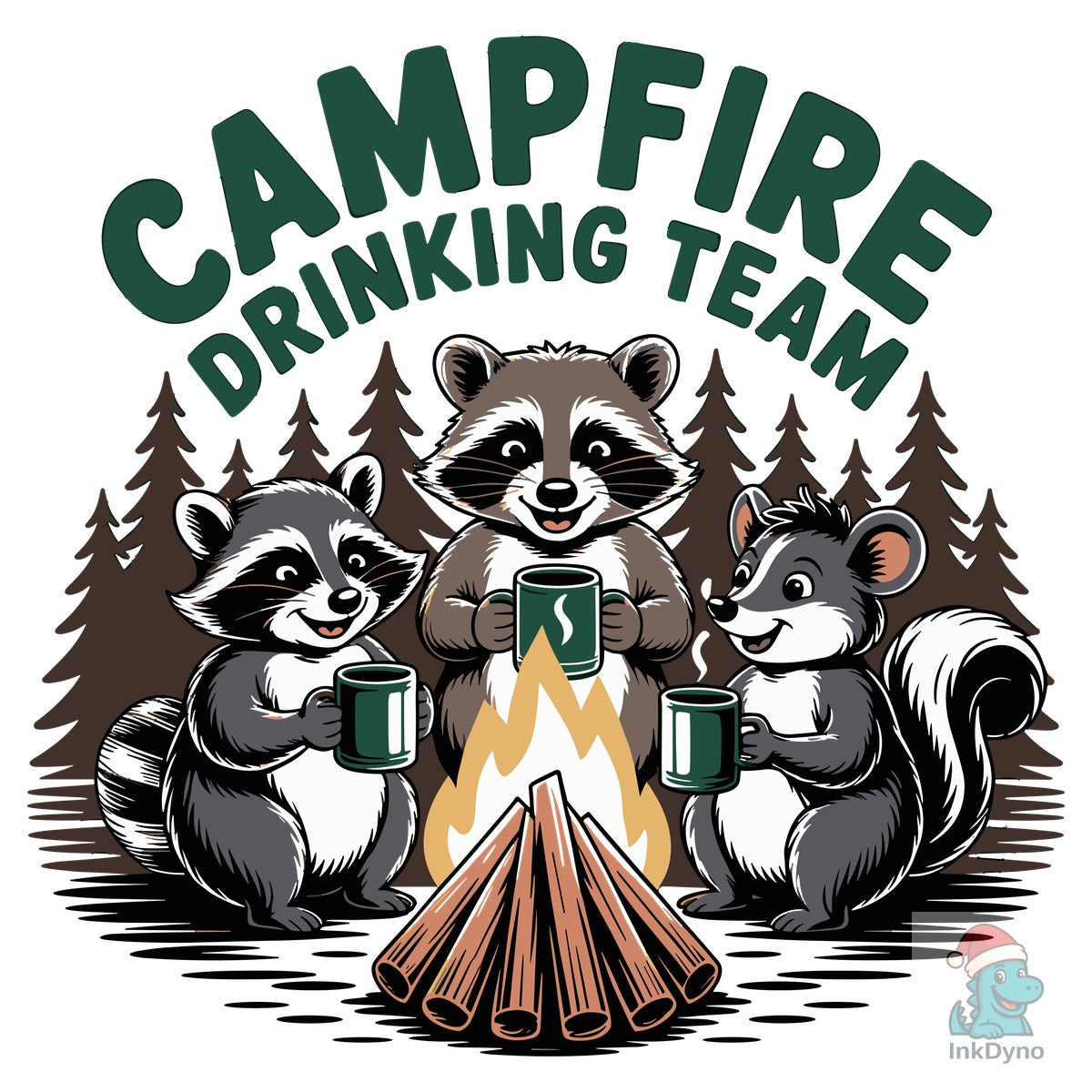 Campfire Drinking Team Raccoon Camp