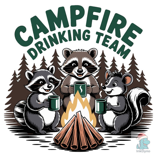 Campfire Drinking Team Raccoon Camp - DTF Transfer