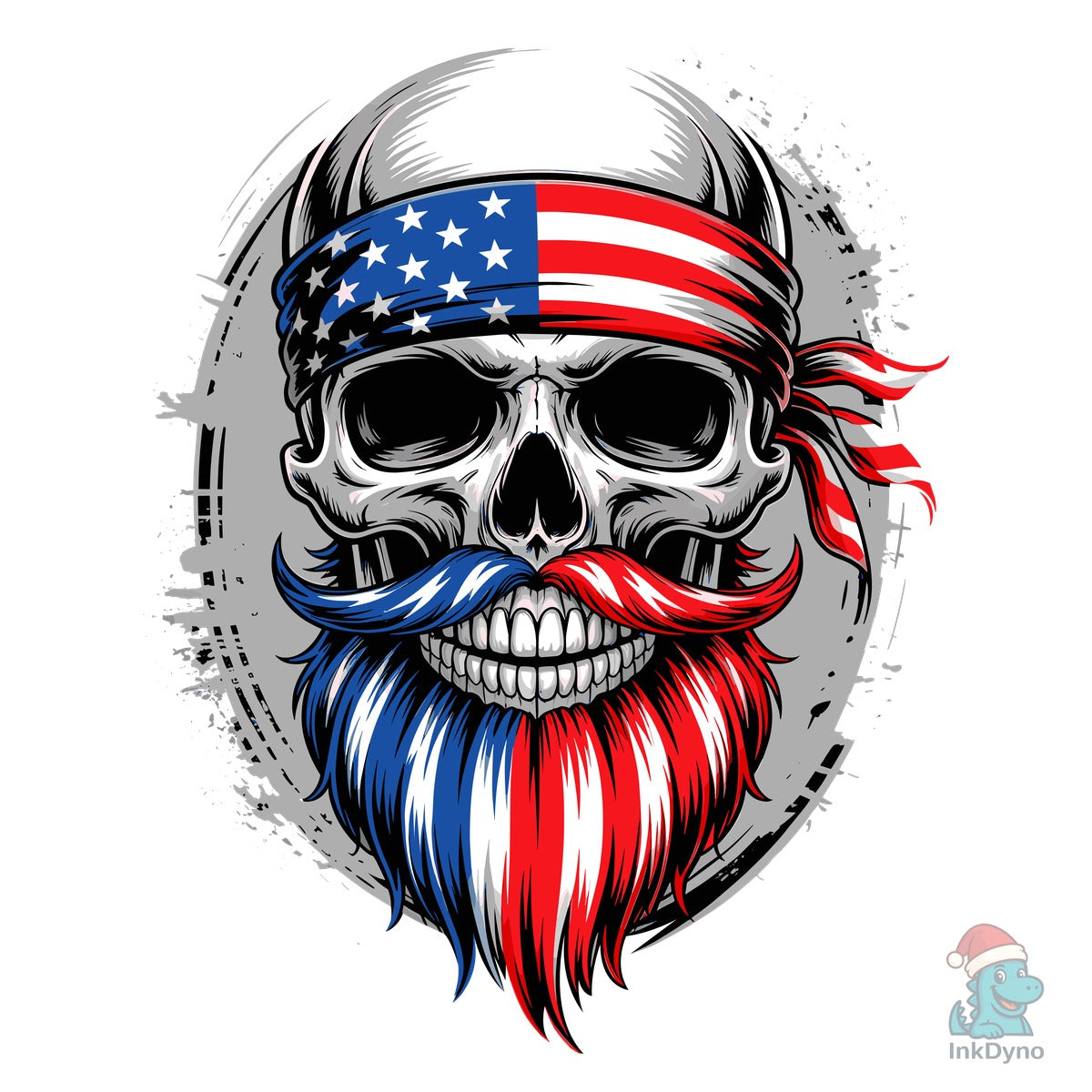 Skull American Flag Beard Bandana