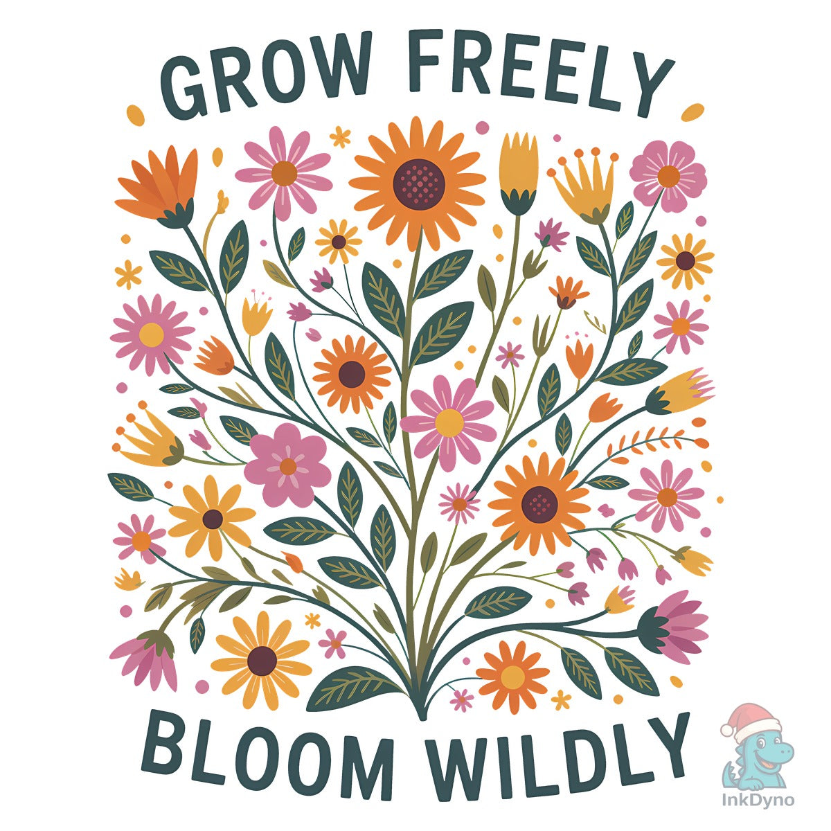 Grow Freely Boho Floral Motivational