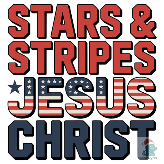"Stars & Stripes Jesus Christ - Bold and - DTF Transfer