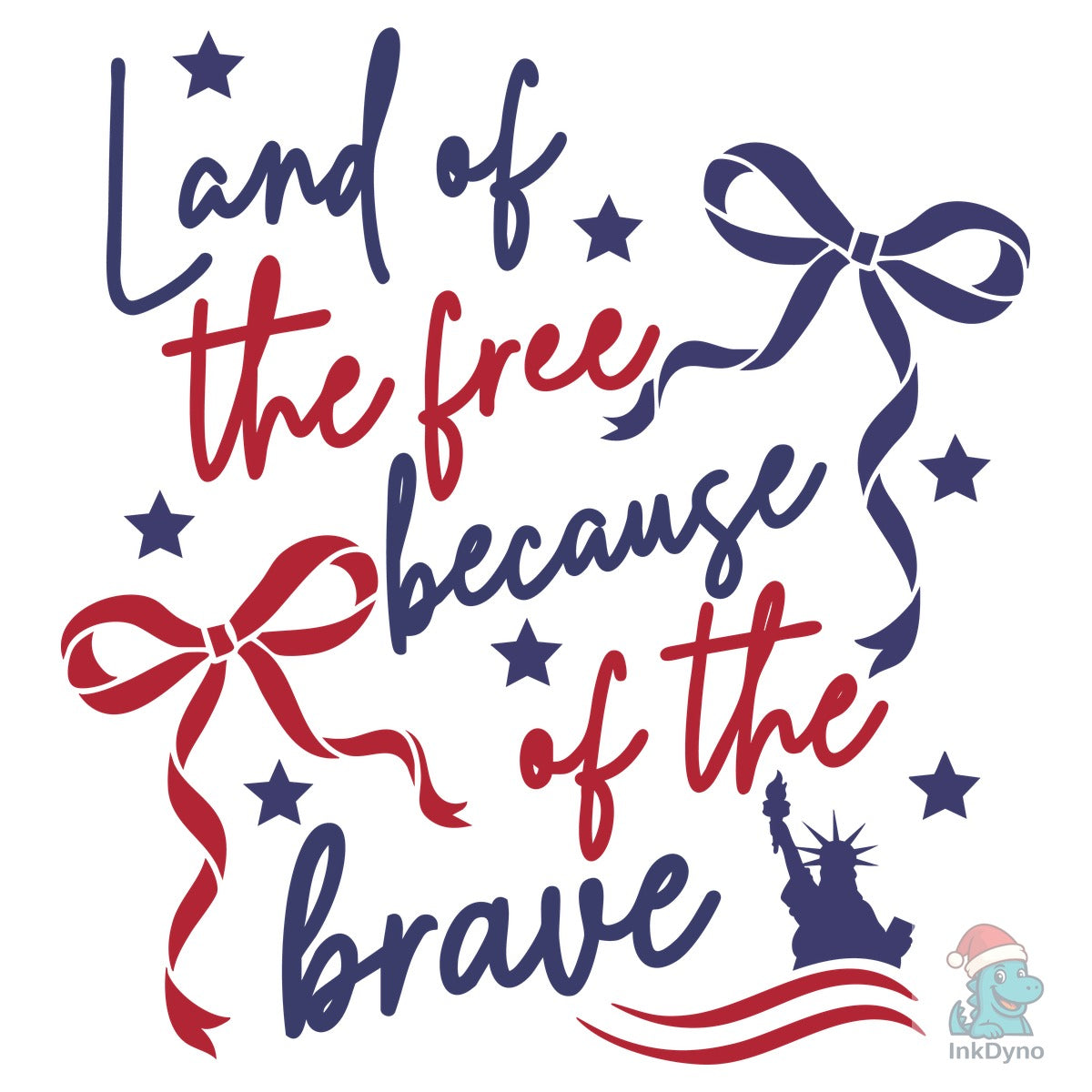 Land of the Free Patriotic Bow American