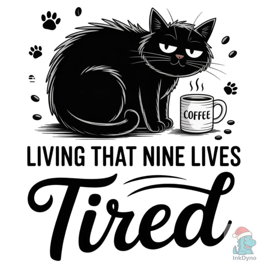 Living That Nine Lives Tired - Cat Subl - DTF Transfer