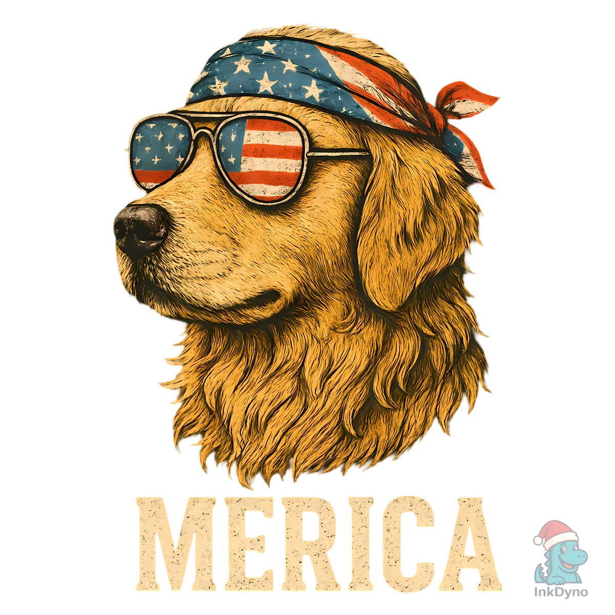 Patriotic Dog Golden Retriever