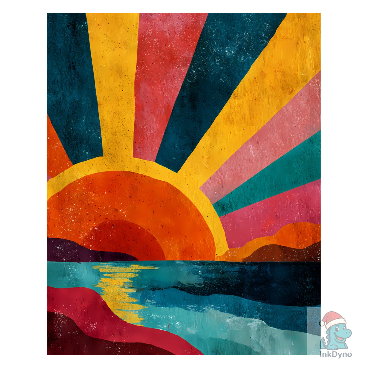 Retro Sunset Grunge Art Sublimation