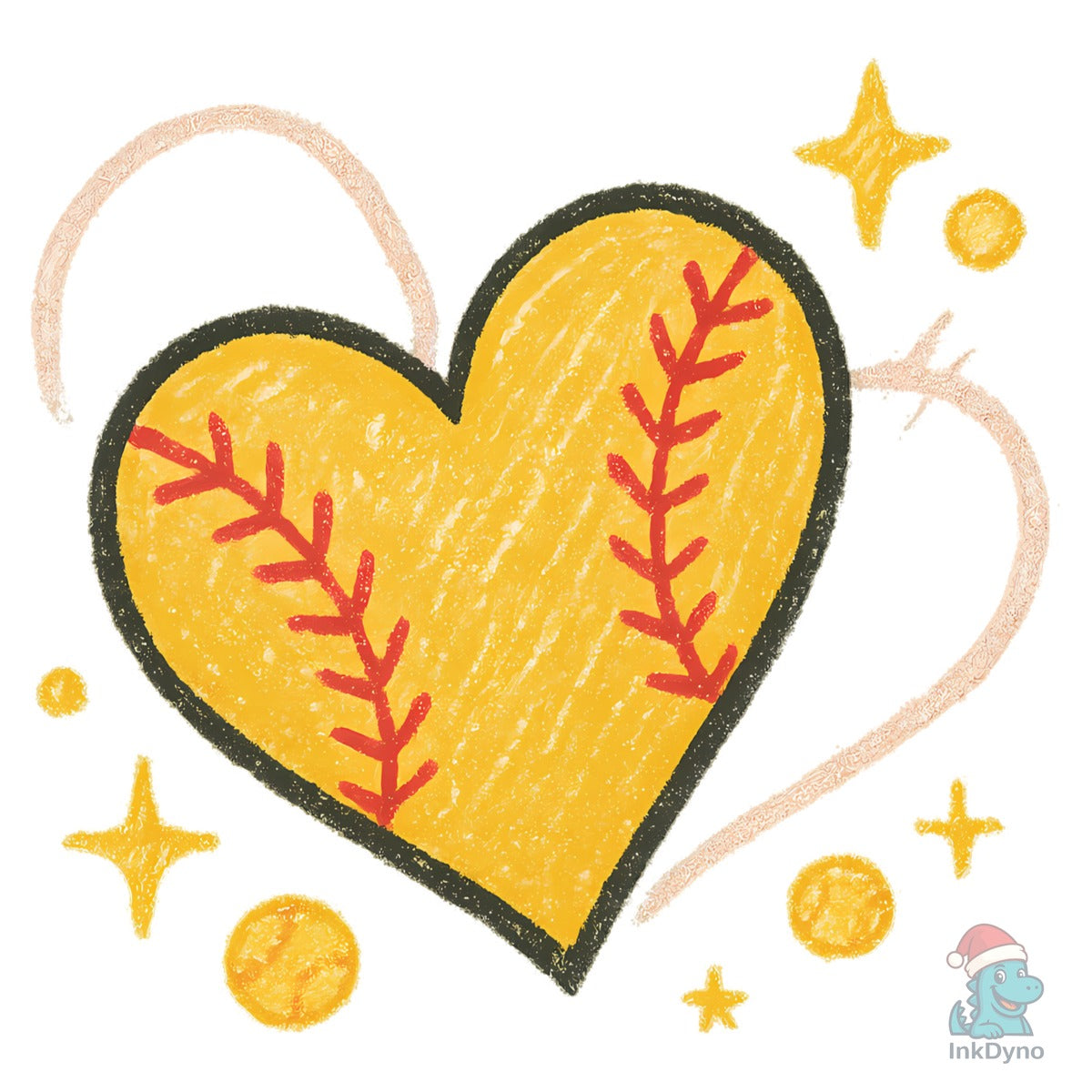 Softball Heart Sublimation