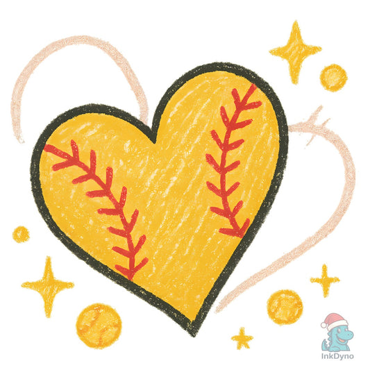 Softball Heart Sublimation - DTF Transfer