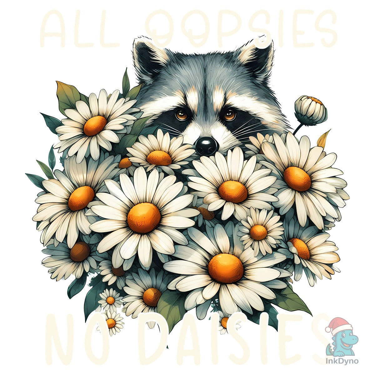 All Oopsies No Daisies Raccoon Floral