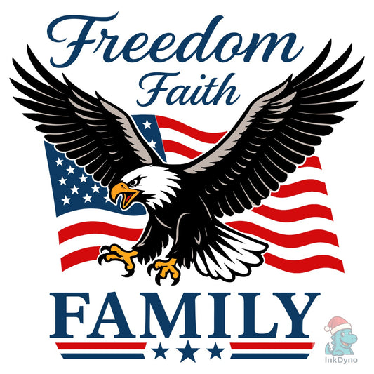 Freedom Faith Bald Eagle T-Shirt - DTF Transfer