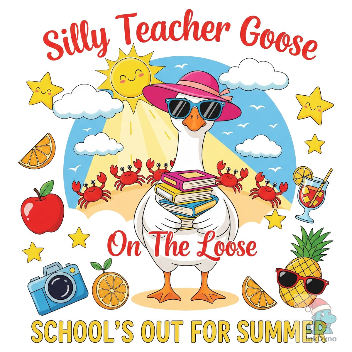 Silly Teacher Goose Sublimation Design