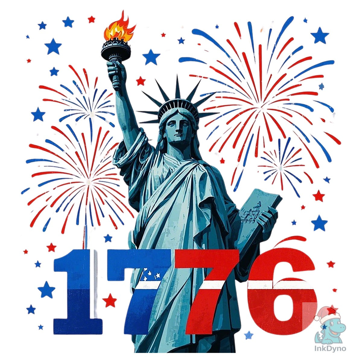 Statue of Liberty 1776 Fireworks T-Shirt