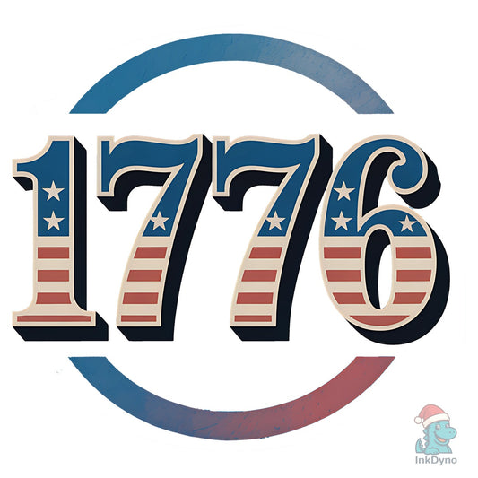 1776 Flag Stars Patriotic Circle - DTF Transfer