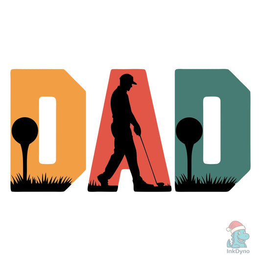 Dad Golf Tee Silhouette Design - DTF Transfer