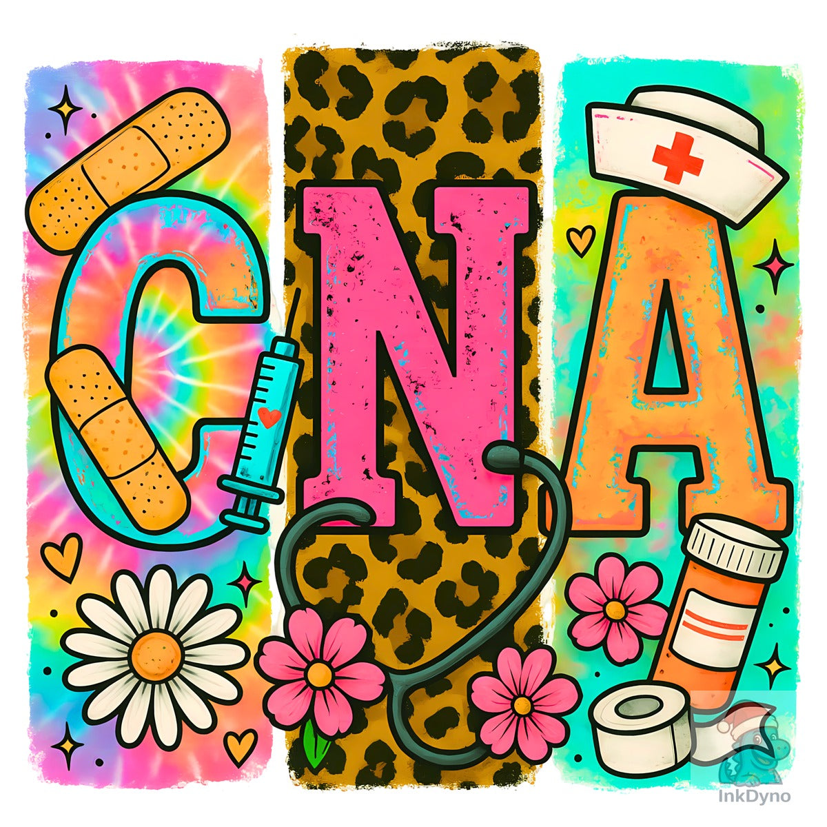 CNA Tie Dye Leopard Print Nurse