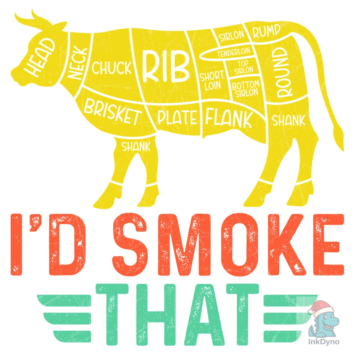 Funny BBQ Cow Beef I'd Smoke That